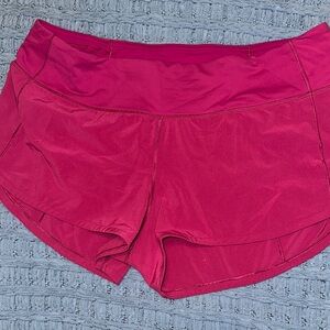 Women's Pink Lulu Shorts 2.5 inch high waisted